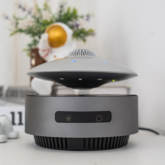 磁懸浮揚聲器UFO藍牙黑色技術揚聲器桌面裝飾揚聲器